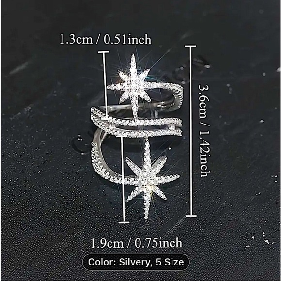 Stampd Silver Starburst Women's Ring - Picture 5 of 7